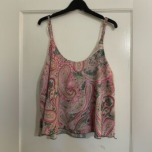 fab'rik Paisley Camisole in Pink and Green